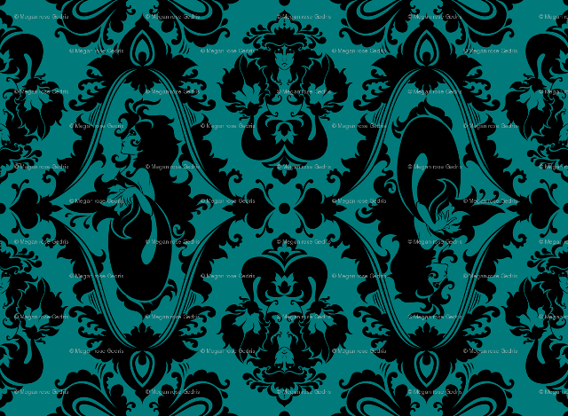 Blue black floral wallpaper design free wallpaper for desktop - medium preview image