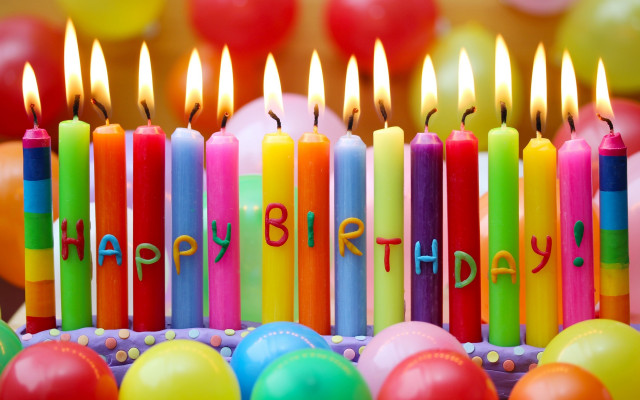 Birthday cake candles balloons happy #2 free wallpaper for desktop - medium preview image