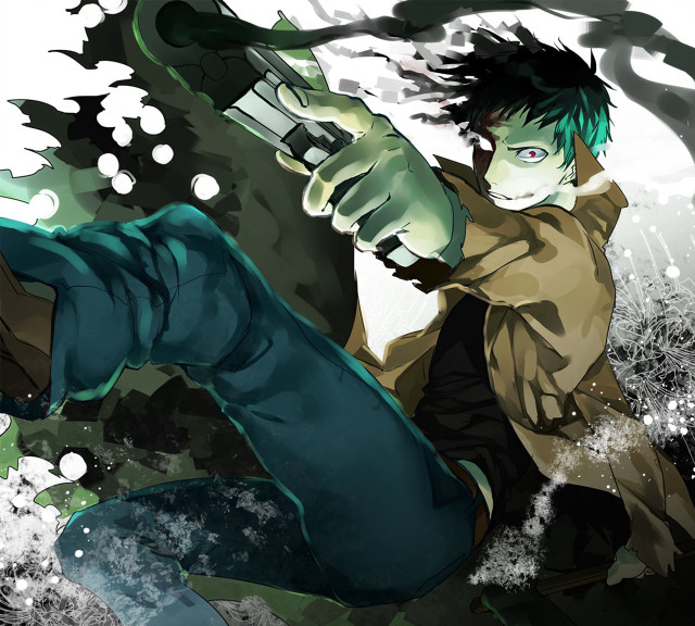 Man greenhair browncoat gun anime free wallpaper for tablet - medium preview image