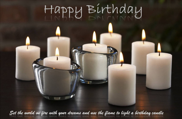 Candles happy birthday message table free wallpaper for desktop - medium preview image