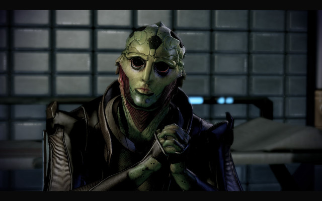 Man green mask knife room free wallpaper for desktop - medium preview image