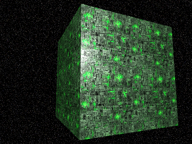 Green cube dots dark sky free wallpaper for desktop - medium preview image