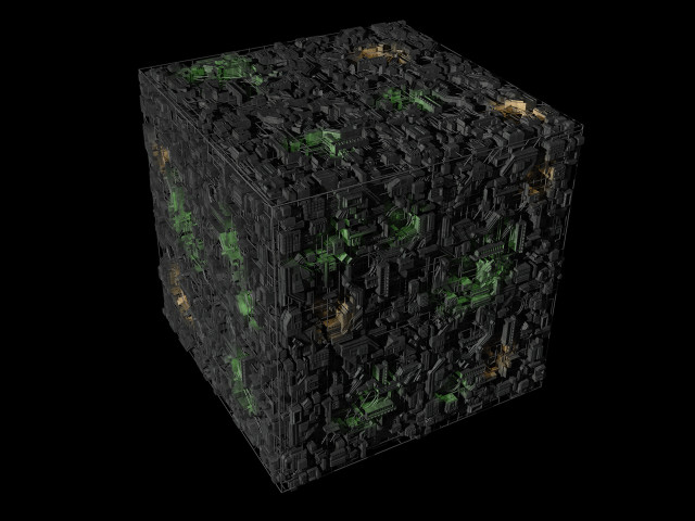 Black cube green yellow designs free wallpaper for desktop - medium preview image