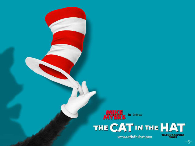 Cat in the hat holding free wallpaper for desktop - medium preview image