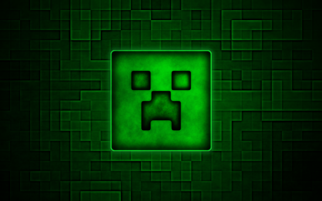 Green square face dark room free wallpaper for desktop - medium preview image