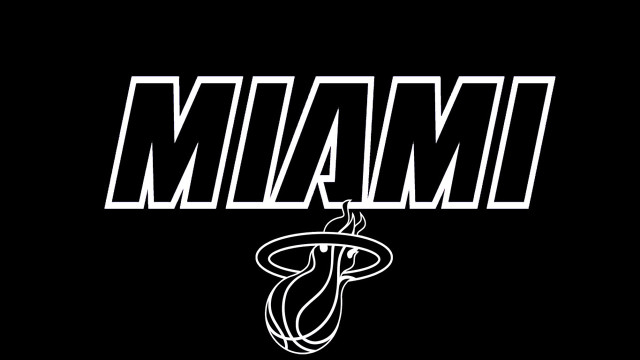 Miami heat logo black white #2 free wallpaper for desktop - medium preview image