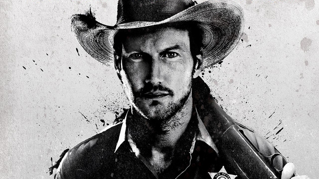 Cowboy man gun black white free wallpaper for desktop - medium preview image