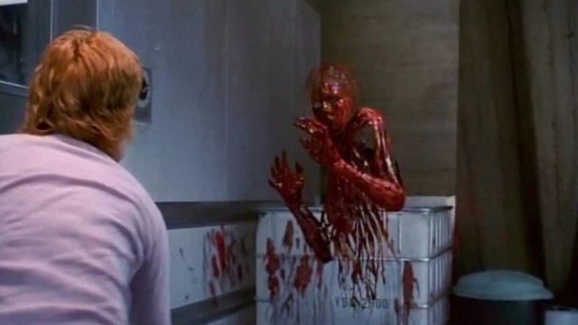 Woman bucket blood figure wall free wallpaper for desktop - medium preview image