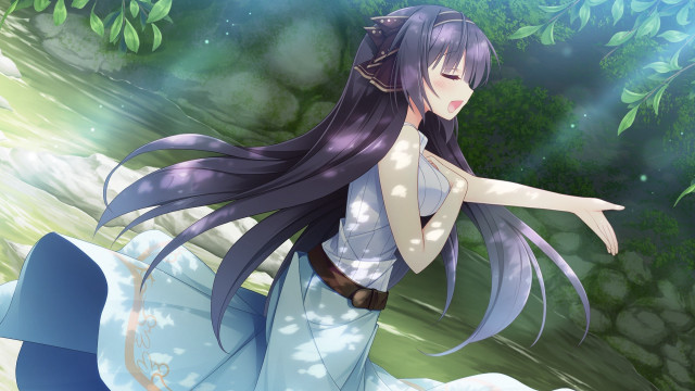 Woman longhair whitedress forest magic free wallpaper for desktop - medium preview image