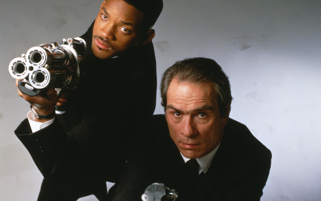 Two men suits holding guns #2 free wallpaper for desktop - medium preview image