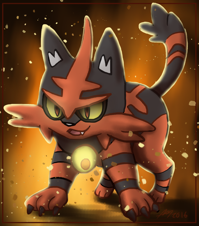 Cartoon cat glowing ball paws free wallpaper for tablet - medium preview image