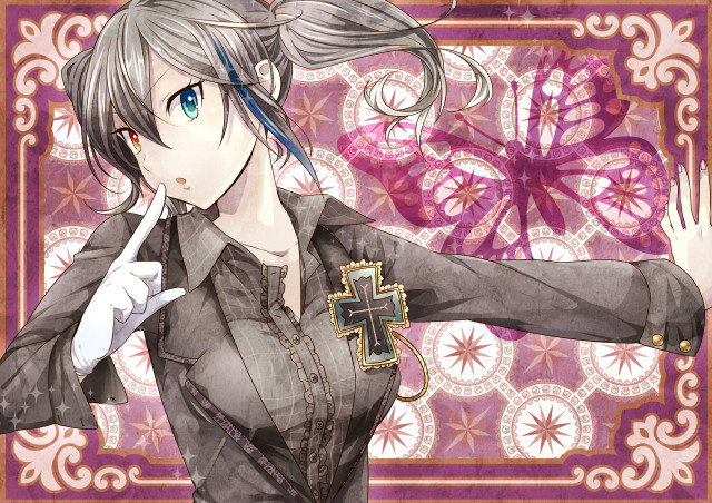 Woman dress butterfly pink background free wallpaper for desktop - medium preview image