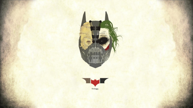 Batman mask green hair red free wallpaper for desktop - medium preview image