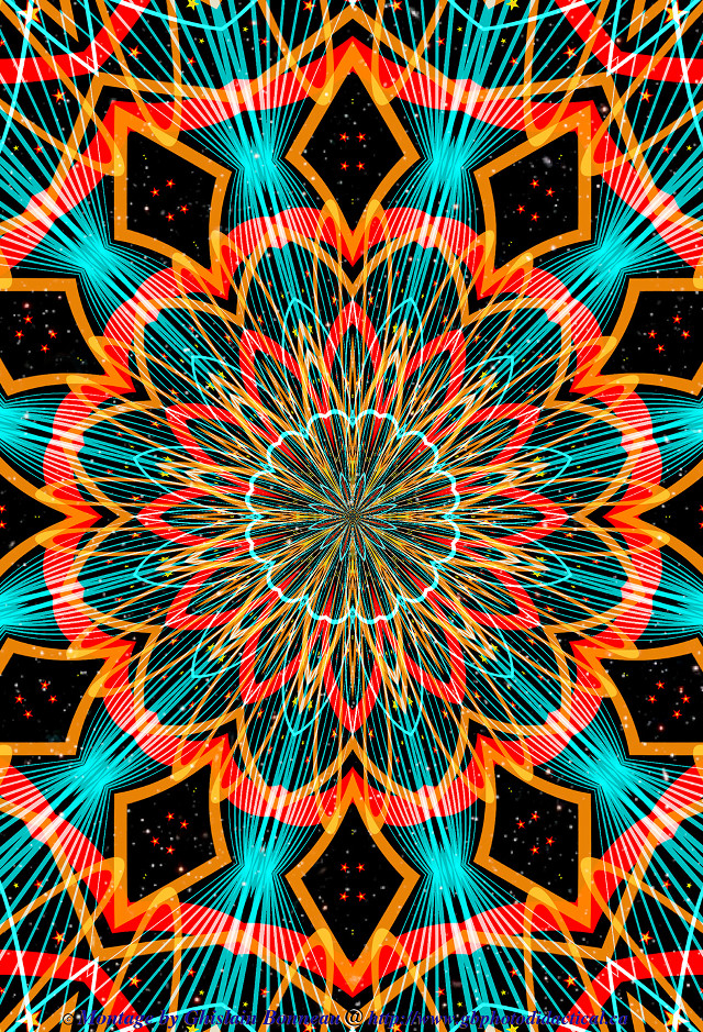 Colorful abstract design starburst black free wallpaper for mobile - medium preview image