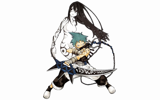 Man sword woman hair air free wallpaper for desktop - medium preview image