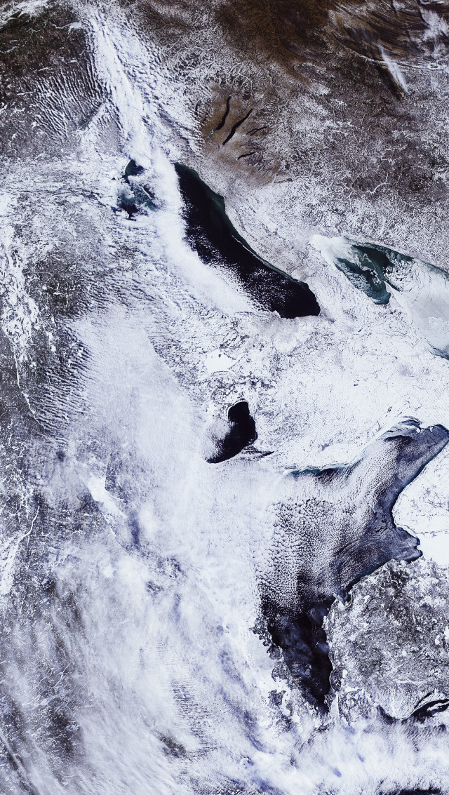 Satellite snow ocean bird black free wallpaper for mobile - medium preview image