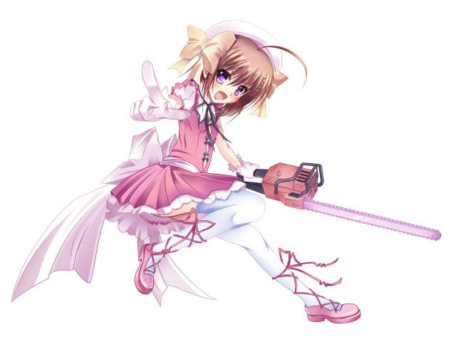 Woman pink dress sword bow free wallpaper for desktop - medium preview image