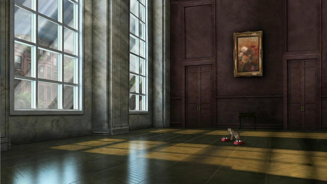 Room painting red shoes window free wallpaper for desktop - medium preview image