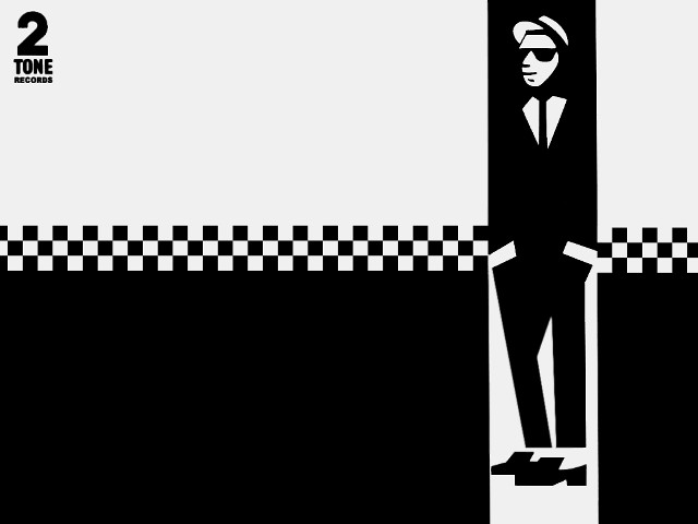 Man suit sunglasses doorway checkered free wallpaper for desktop - medium preview image