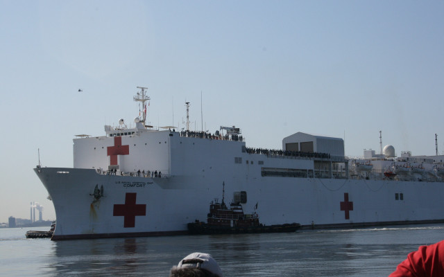 Large ship red cross water free wallpaper for desktop - medium preview image