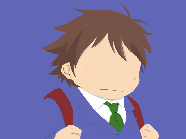 Cartoon man backpack tie shoulder free wallpaper for desktop - medium preview image