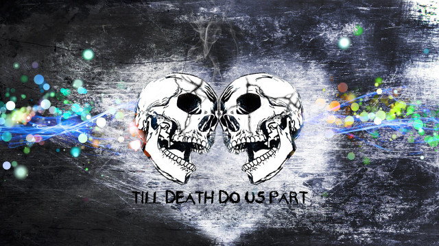 Two skulls death do us free wallpaper for desktop - medium preview image