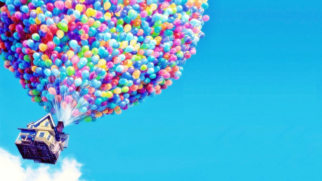 Floating house balloons in the #2 free wallpaper for desktop - medium preview image
