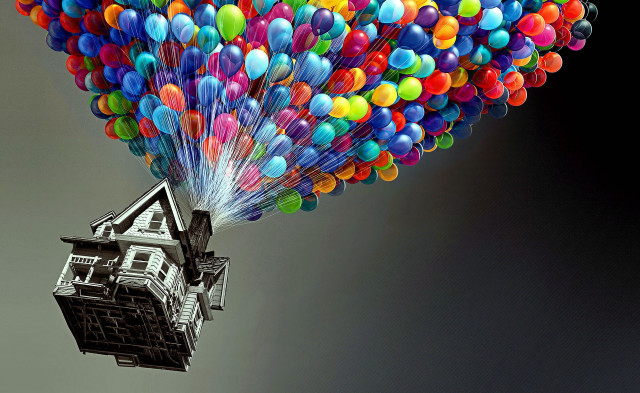House balloons roof background house free wallpaper for desktop - medium preview image