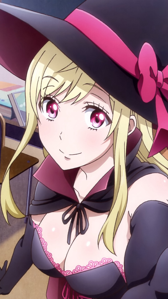 Woman black pink outfit hat free wallpaper for mobile - medium preview image