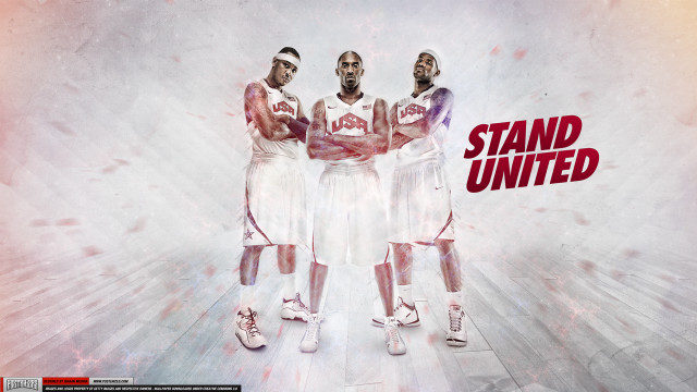 Basketball players red white background free wallpaper for desktop - medium preview image