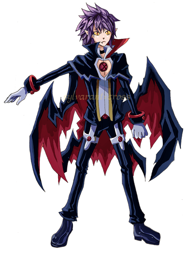 Purple hair black outfit red free wallpaper for mobile - medium preview image