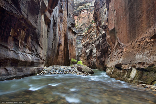 Narrow river narrow canyon rocks #6 free wallpaper for desktop - medium preview image