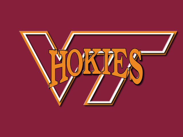 Hokies maroon background gold orange free wallpaper for desktop - medium preview image
