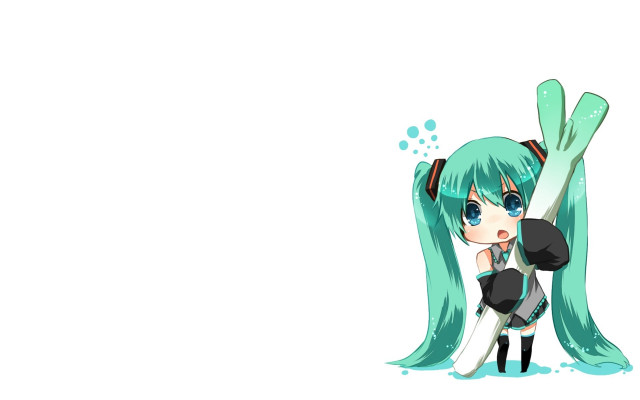 Girl long green hair black free wallpaper for desktop - medium preview image