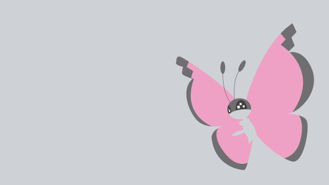 Pink butterfly black white face free wallpaper for desktop - medium preview image