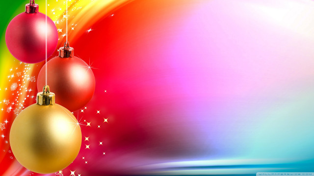Colorful background christmas ornaments hanging free wallpaper for desktop - medium preview image