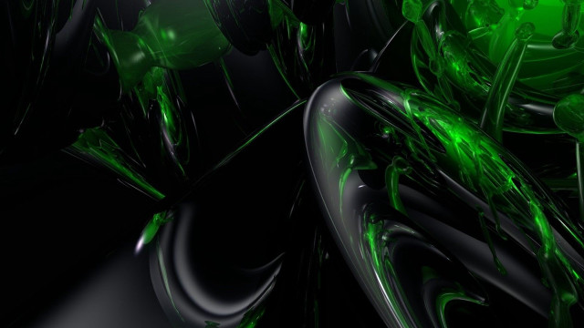 Green black abstract background bubbles free wallpaper for desktop - medium preview image