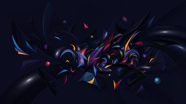 Colorful abstract design dark background free wallpaper for desktop - medium preview image