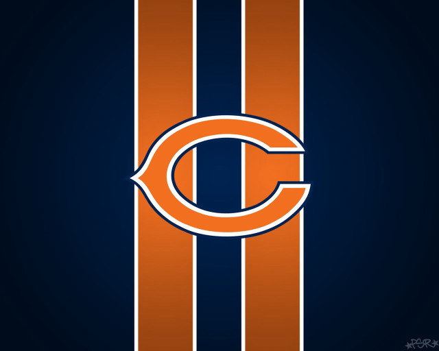 Chicago bears logo striped background free wallpaper for desktop - medium preview image