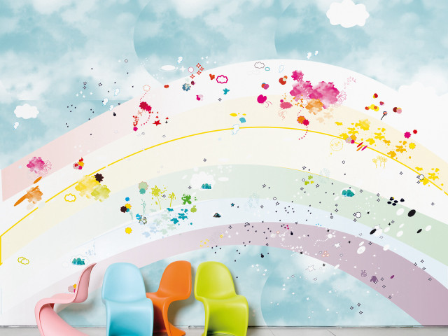 Rainbow wall mural chair wallpaper free wallpaper for desktop - medium preview image