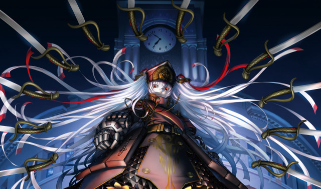 Woman costume clock clocktower ribbons free wallpaper for desktop - medium preview image