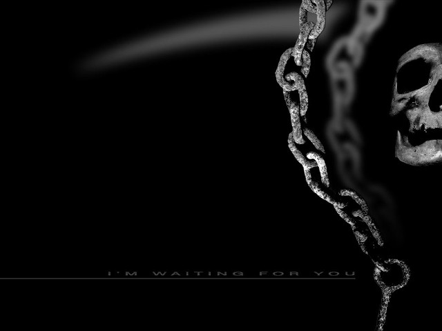 Skull chain black background white free wallpaper for desktop - medium preview image