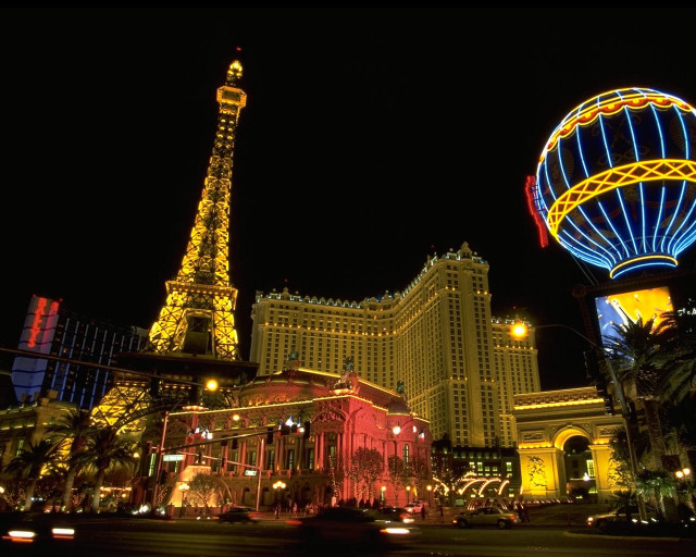 Eiffel tower las vegas neon free wallpaper for desktop - medium preview image