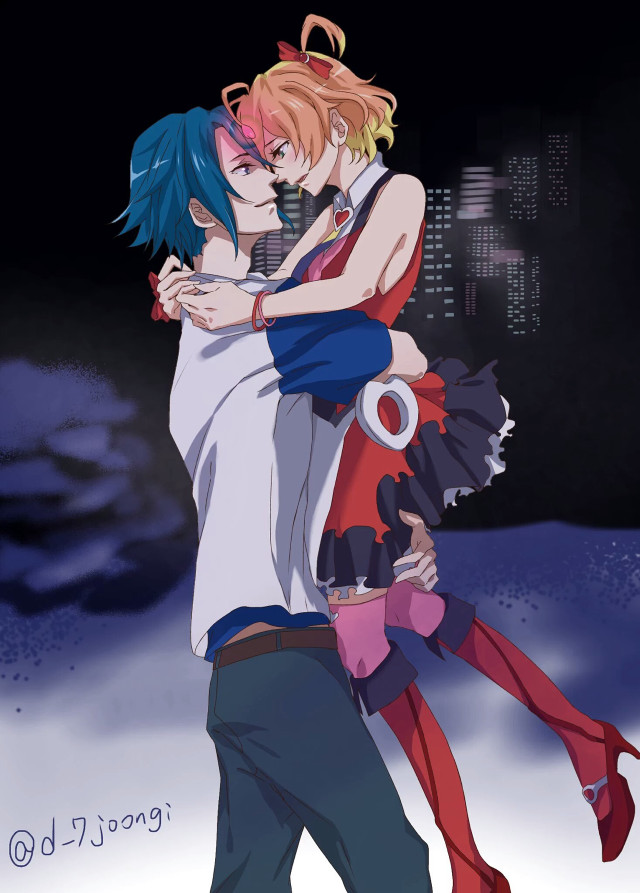 Anime couple hugging snow night free wallpaper for mobile - medium preview image