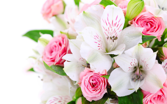 Bouquet pink white flowers centerpieces free wallpaper for desktop - medium preview image