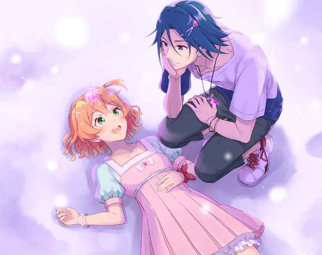 Kneeling girl bed snow pink free wallpaper for desktop - medium preview image