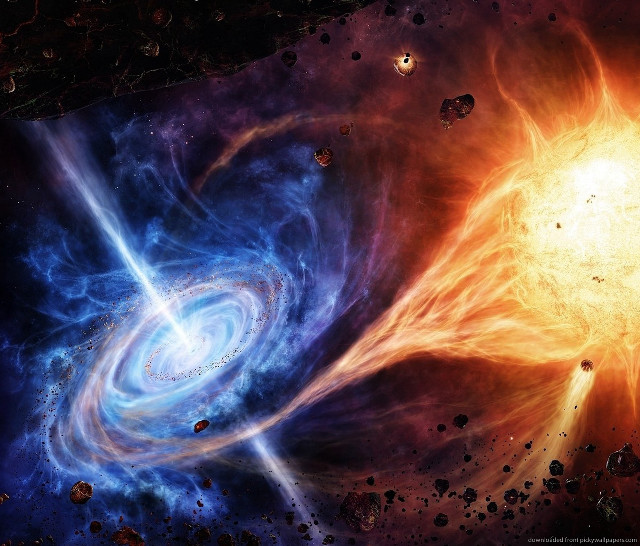 Spiral galaxy star black hole free wallpaper for desktop - medium preview image