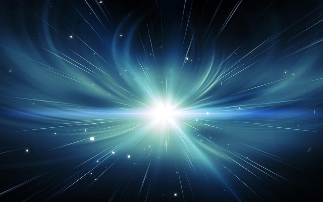 Blue star burst black background #5 free wallpaper for desktop - medium preview image