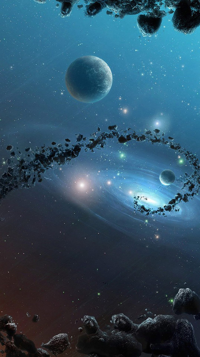 Planets blue sky stars dust #4 free wallpaper for mobile - medium preview image