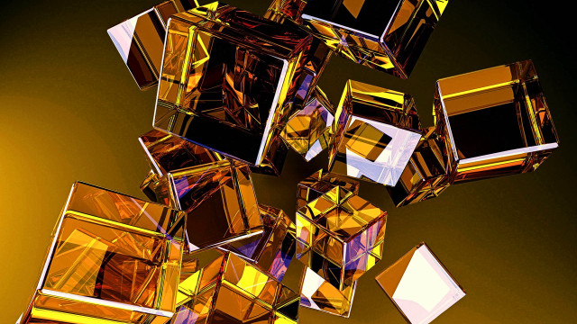 Cubes air yellow black background free wallpaper for desktop - medium preview image